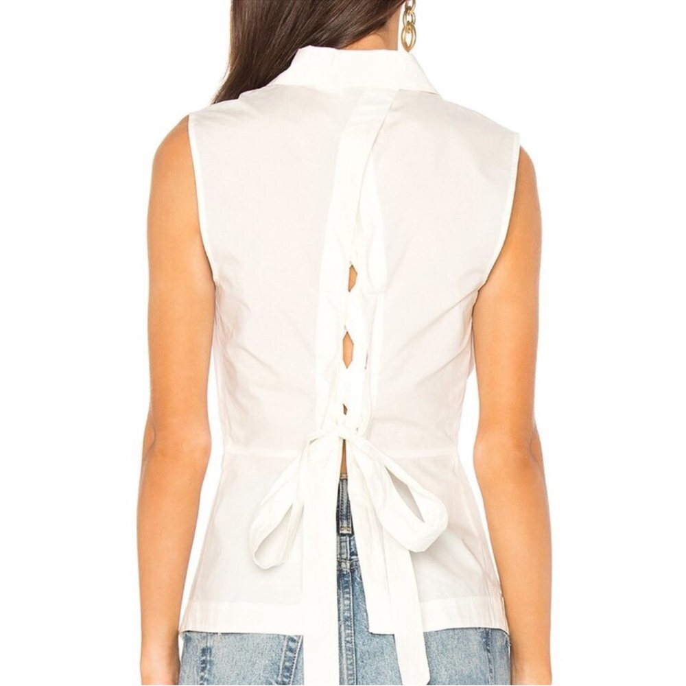 Derek Lam White Sleeveless Blouse